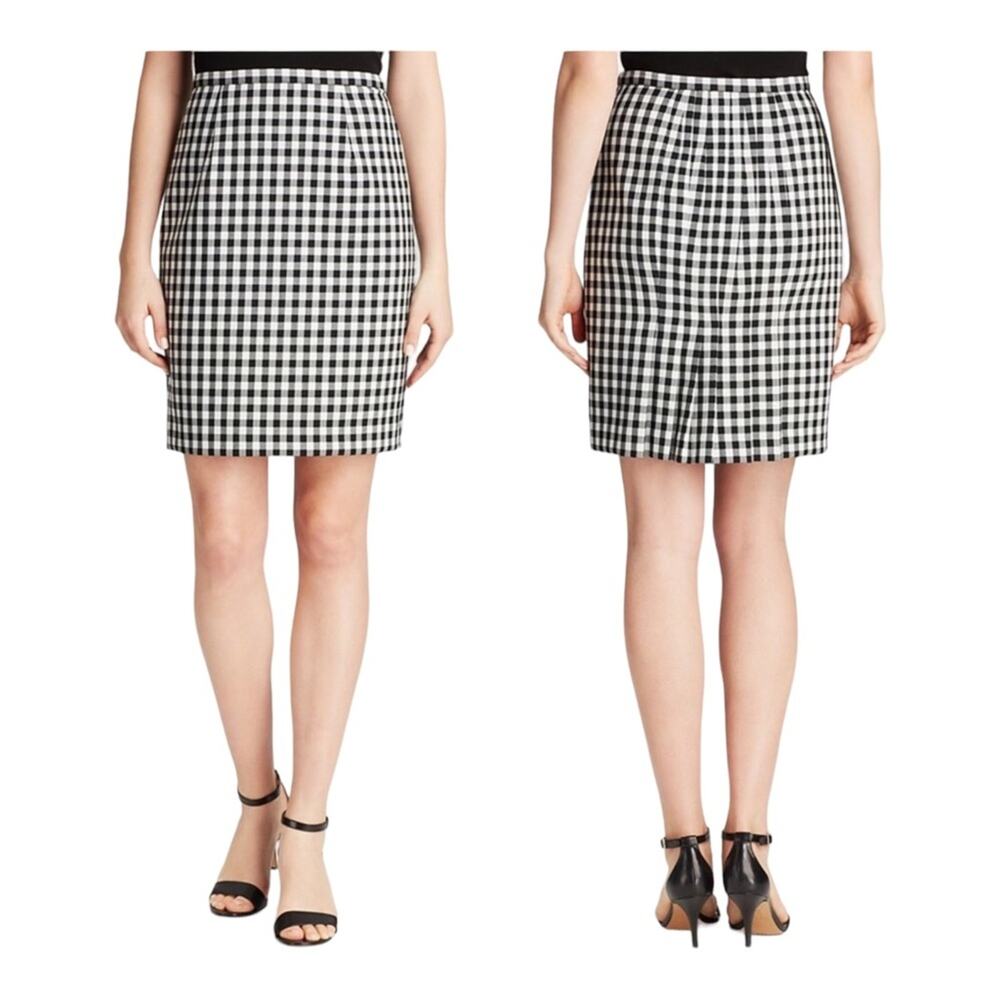 Diane Von Furstenberg Eliza Gingham Workwear Office Classic Pencil Skirt